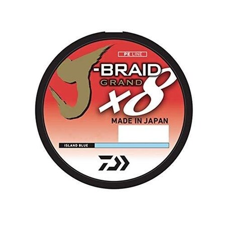 Daiwa JBraid X8 Grand 8 Strand Braided Line 80Lb 3000Yd Bulk Spool Island Blue JBGD8U80-3000IB